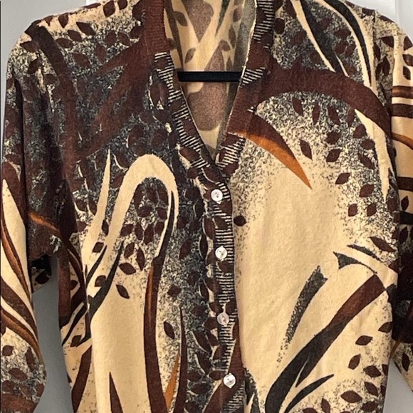 V-Neck Cardigan Front buttons floral +print design - Picture 2 of 16